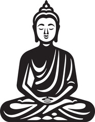 Buddha in Calm Lotus Pose Vector Black Logo Icon Buddha Sitting Meditation Lotus Pose Vector Black Logo
