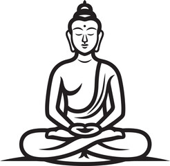 Buddha in Meditation Pose Vector Black Logo Icon Design Buddha Sitting Lotus Pose Vector Black Logo Icon Design