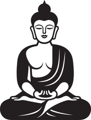 Buddha Meditation Pose Vector Black Logo Icon Design Buddha Sitting in Lotus Position Vector Black Logo Icon