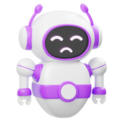 Futuristic Cute White Magenta AI Robot Chatbot Mascot