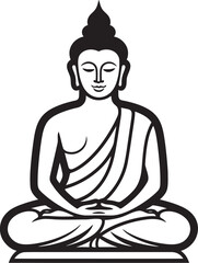 Buddha Lotus Pose Vector Black Icon Logo Design Buddha Sitting in Lotus Position Vector Black Logo Icon