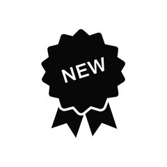 New Product Label Badge Icon Black Silhouette Design Element