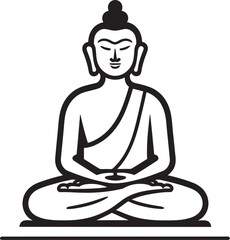Buddha Sitting Calm Lotus Pose Vector Black Logo Icon Buddha Lotus Pose Vector Black Logo Icon Design