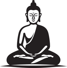 Buddha Meditation Vector Black Logo Lotus Pose Icon Buddha Sitting Calm Lotus Pose Vector Black Logo Icon