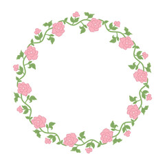 flower wreath rose frame illustration