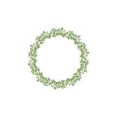 circular leaf frame illustration