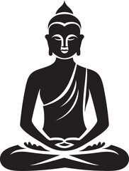 Buddha in Lotus Pose Vector Black Logo Icon Design Minimalist Buddha Lotus Pose Vector Black Icon