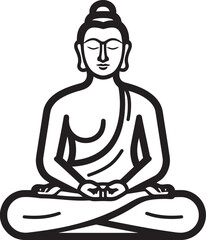 Buddha Meditation Pose Vector Black Logo Icon Design Buddha Lotus Pose Vector Black Icon Logo Design