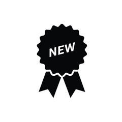 New Product Label Icon Black and White Simple Design
