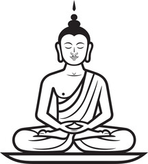 Buddha Lotus Pose Vector Black Icon Logo Design Buddha Sitting in Lotus Position Vector Black Logo Icon