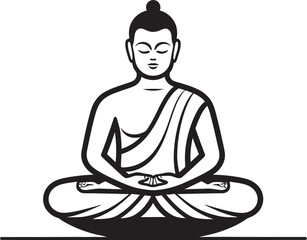 Buddha Sitting Calm Lotus Pose Vector Black Logo Icon Buddha Lotus Pose Vector Black Logo Icon Design