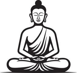 Buddha Lotus Pose Vector Black Logo Icon Design Buddha Sitting in Lotus Pose Vector Black Logo
