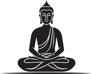 Buddha Sitting Calm Lotus Pose Vector Black Logo Icon Buddha Lotus Pose Vector Black Logo Icon Design