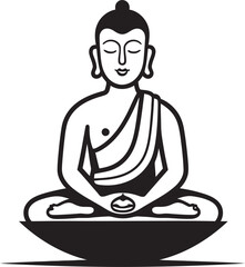 Buddha Lotus Pose Vector Black Logo Icon Design Minimalist Buddha in Lotus Pose Vector Black Logo