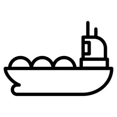 Oil Tanker Ship  Icon Element For Design