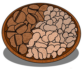 Walnuts and peanuts