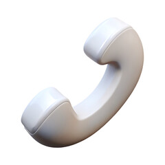 White 3d model of a retro telephone handset