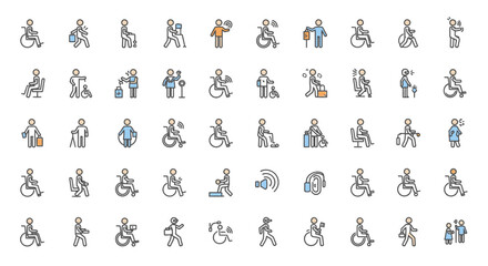 Diverse Wheelchair Users Illustrations Accessible Icons for Inclusivity