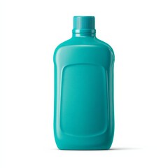 Isolated Teal Blue Bottle Mockup Filled with Detergent Liquid
