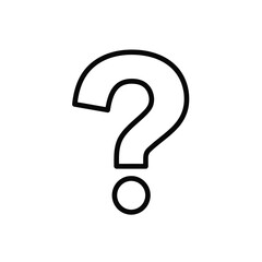 Simple Black Outline Question Mark on White Background Symbolizing Inquiry and Uncertainty in Minimalist Style