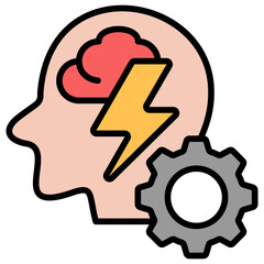 Brainstorm outline color icon