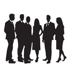 Business people, set of vector silhouettes and silhouettes of men
