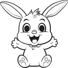 Playful Rabbit Kid Vector Logo Black Silhouette Simple Black Vector Logo Cute Rabbit Child Icon