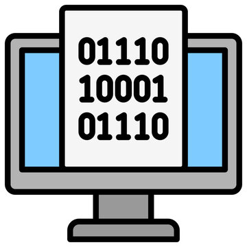 Programming outline color icon