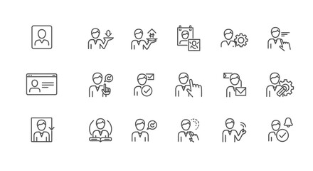 User Interface Icons Profile, Settings, Communication, and More