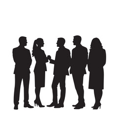Business people, set of vector silhouettes and silhouettes of men
