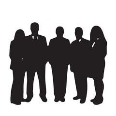 Business people, set of vector silhouettes and silhouettes of men
