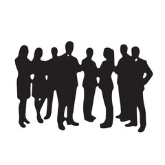 Business people, set of vector silhouettes and silhouettes of men
