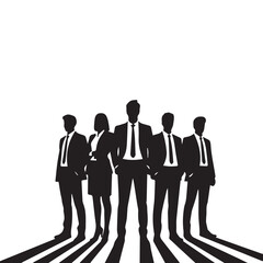 Business people, set of vector silhouettes and silhouettes of men

