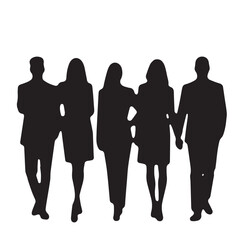 Business people, set of vector silhouettes and silhouettes of men
