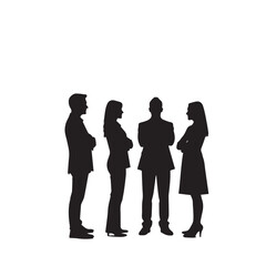 Business people, set of vector silhouettes and silhouettes of men
