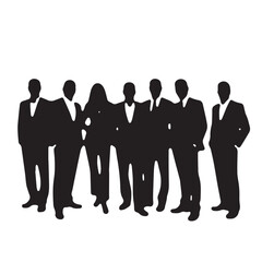 Business people, set of vector silhouettes and silhouettes of men

