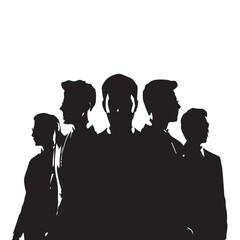 Business people, set of vector silhouettes and silhouettes of men

