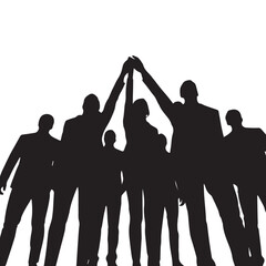 Business people, set of vector silhouettes and silhouettes of men
