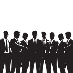 Business people, set of vector silhouettes and silhouettes of men
