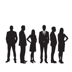 Business people, set of vector silhouettes and silhouettes of men
