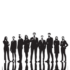 Business people, set of vector silhouettes and silhouettes of men

