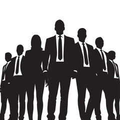 Business people, set of vector silhouettes and silhouettes of men
