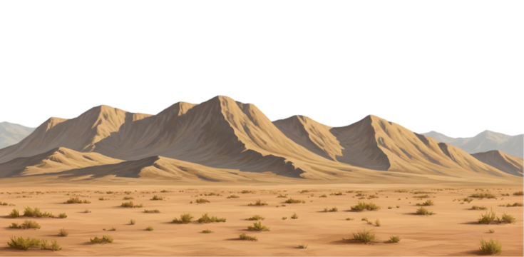 Desert landscape panoramic view majestic mountains sandy dunes arid scenery breathtaking nature background