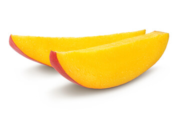 mango slices isolated on white background with full depth of field