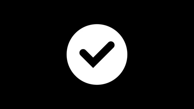  Check mark symbols. Success, accepted. Alpha Channel Transparent (Prores 4444 Alpha), Composite Video.