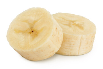 peeled banana isolated on white background