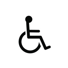 Simple black and white wheelchair icon