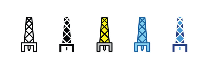 Drilling Tower  Icon Element For Design