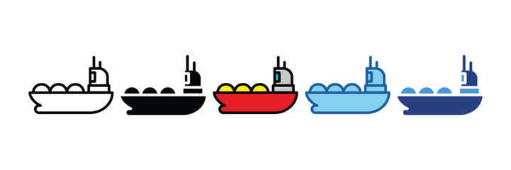 Oil Tanker Ship  Icon Element For Design