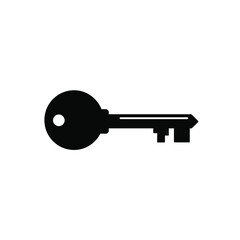 Simple black and white key icon
